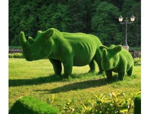 Топиари  скульптура носорог 